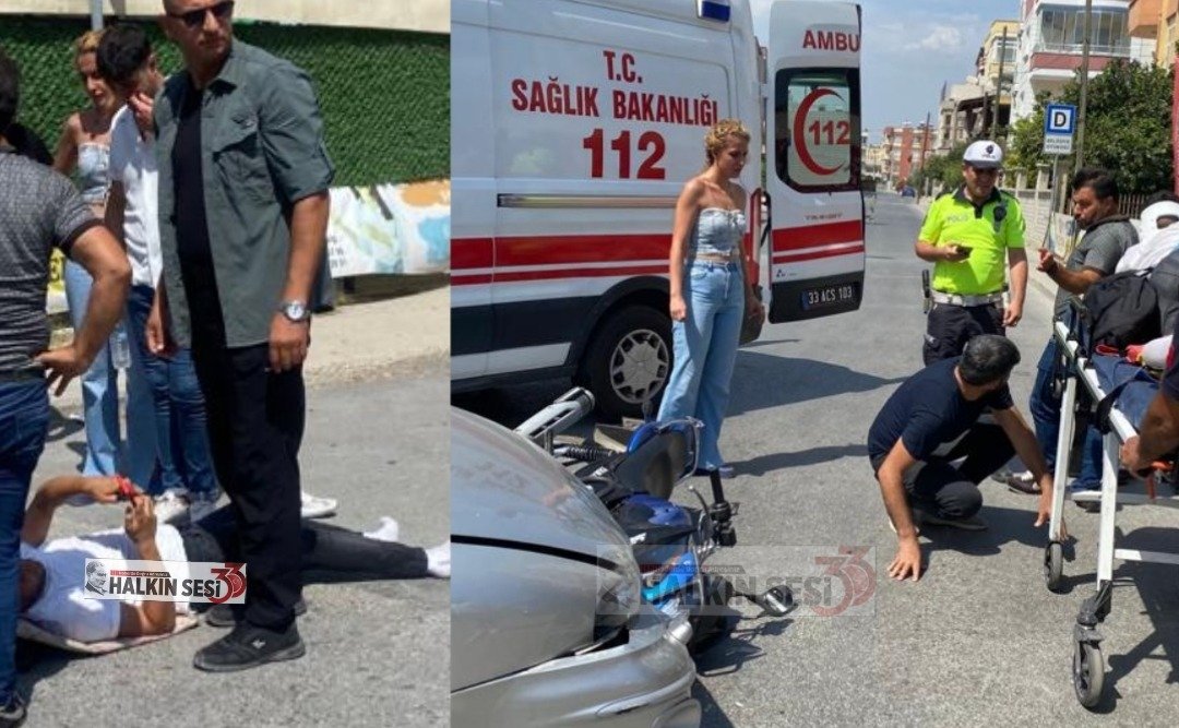 TARSUS’TA OTOMOBİL İLE MOTORSİKLETİN ÇARPIŞMASI SONUCU 1 KİŞİ YARALANDI