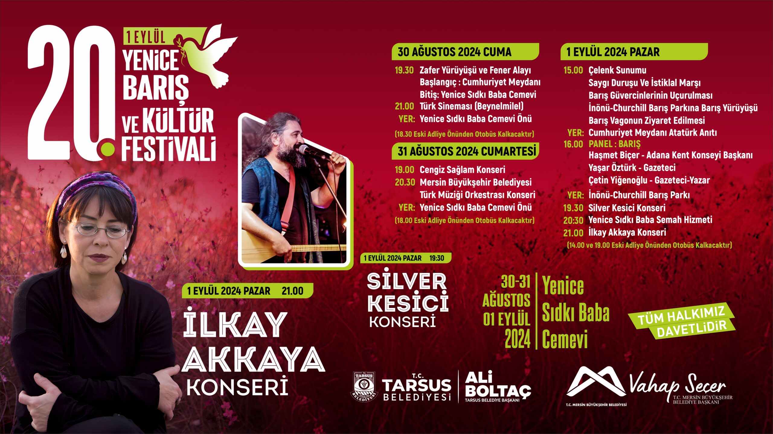 TARSUS’TA 20. YENİCE BARIŞ VE KÜLTÜR FESTİVALİ BAŞLIYOR