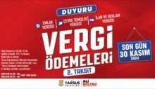 TARSUS BELEDİYESİ’NDEN VERGİ ÖDEMESİ HATIRLATMASI EMLAK, ÇEVRE TEMİZLİK VE İLAN REKLAM VERGİ BORCUNDA SON ÖDEME 30 KASIM